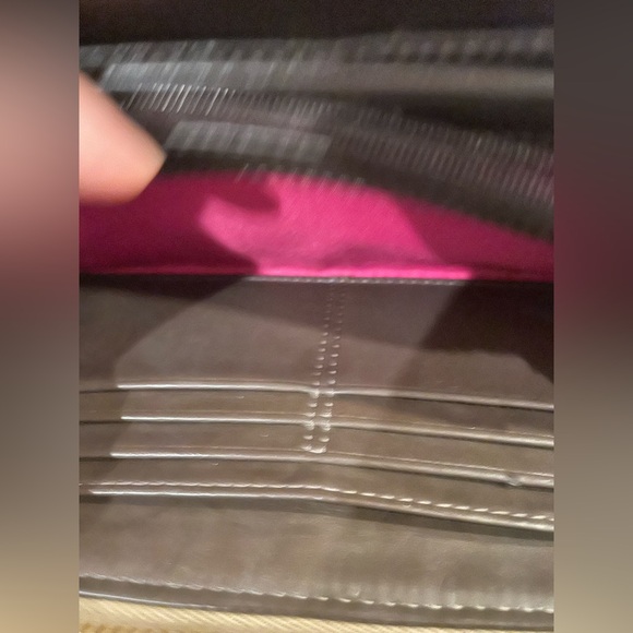 Coach Peyton Tattersall File Plaid Zip Around Wallet. Off White, Pink,Gold Tones - Picture 6 of 16